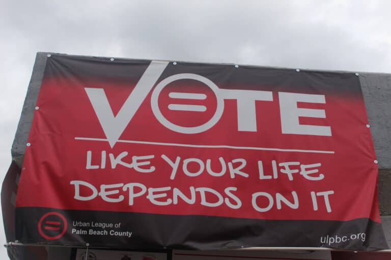 Red Vote sign