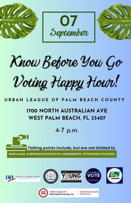 Know before you go happy hour flyer